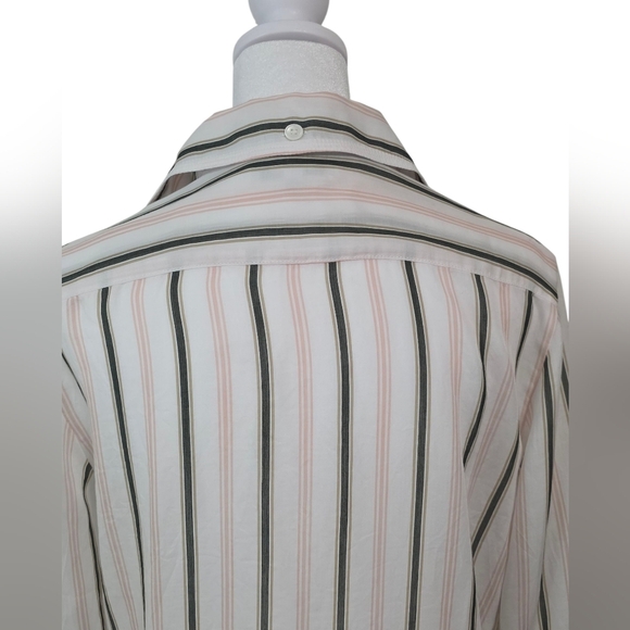 Madewell Green And Pink Striped Shirt Size 2 - Picture 7 of 7